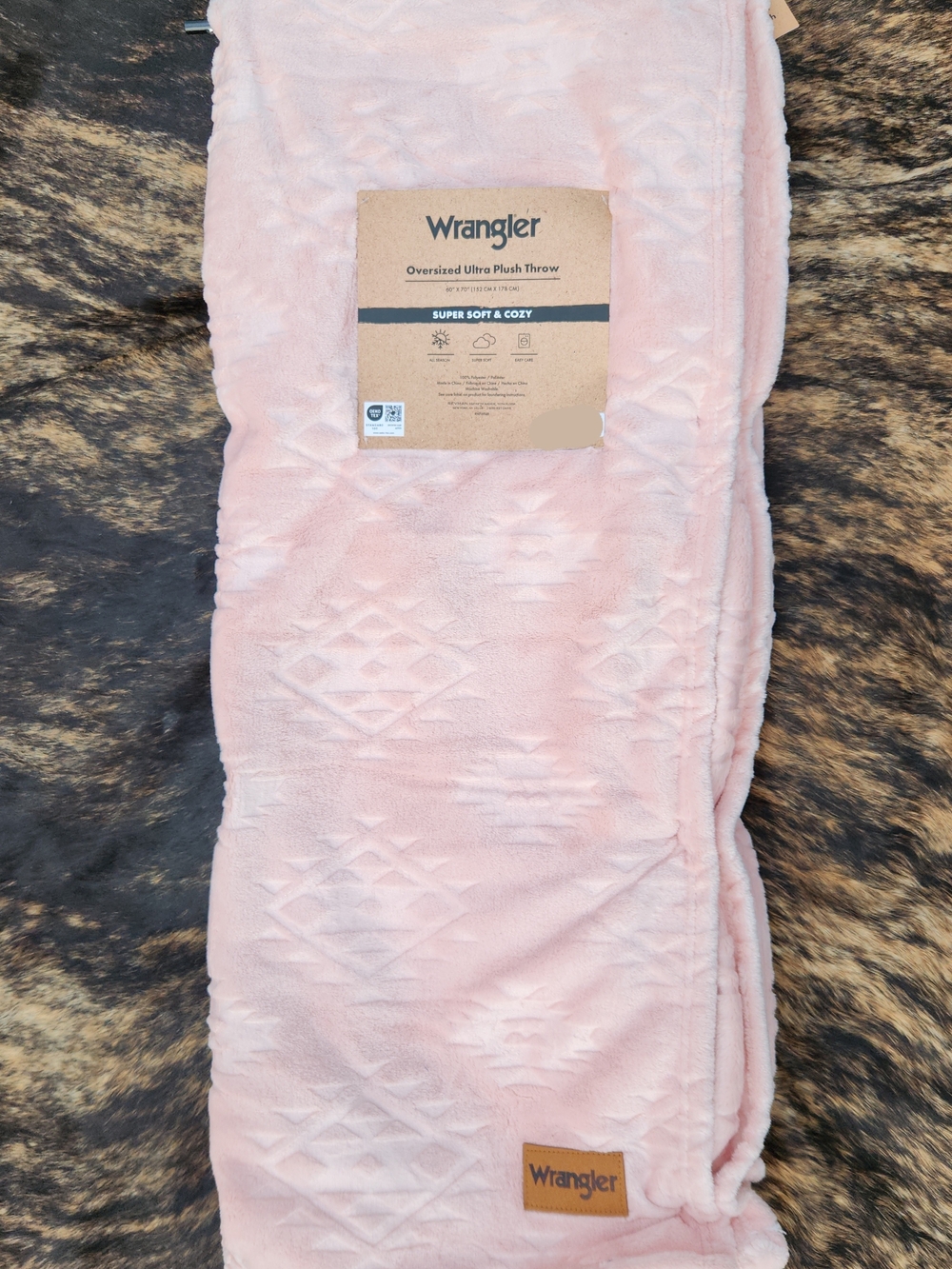 Wrangler Pink Ultra Plush Throw Blanket